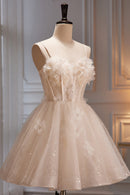 Classy V-neck Appliques Lace Spaghetti Straps Sleeveless A-Line Wedding Dresses