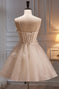 Simple Spaghetti Straps Sleeveless A-Line Solid Color Satin Short-Mini Homecoming Dress main image 1