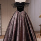 Fashion Black Off The Shoulder Beading A Line Tulle Long Prom Dresses