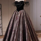 Vintage Black Off The Shoulder Beading Ball Gown A Line Tulle Long Prom Dresses