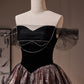 Vintage Black Off The Shoulder Beading Ball Gown A Line Tulle Long Prom Dresses
