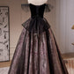 Vintage Black Off The Shoulder Beading Ball Gown A Line Tulle Long Prom Dresses