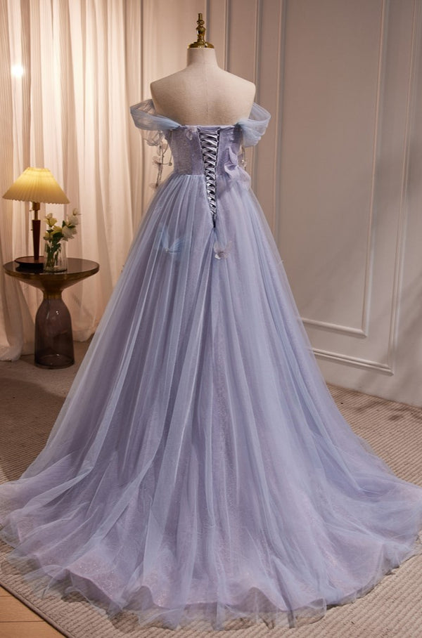 A Line Vintage Strapless Purple Shinny Long Prom Party Dresses Unique Evening Dress   cg26066 main image 1