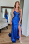 Spaghetti Straps Beaded Sleeveless Sparkle Sequins Mermaid Prom Dress
