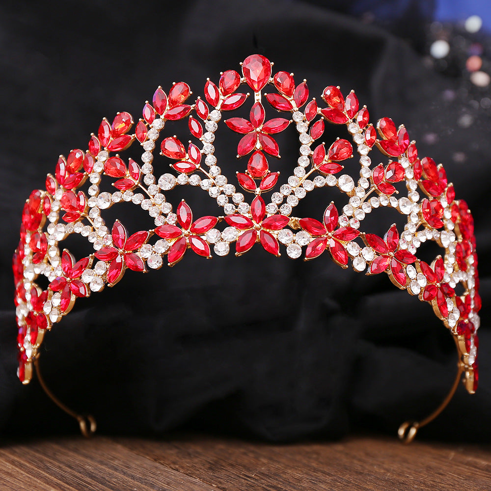 OMB1005 - Luxurious Princess Birthday Rhinestone Headband Alloy Crown Crystal Crown Bridal Crown Headdress Hair Wedding Dress Hair Accessories