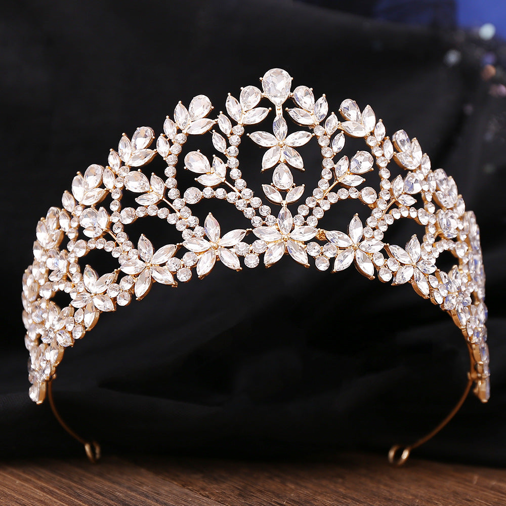 OMB1005 - Luxurious Princess Birthday Rhinestone Headband Alloy Crown Crystal Crown Bridal Crown Headdress Hair Wedding Dress Hair Accessories