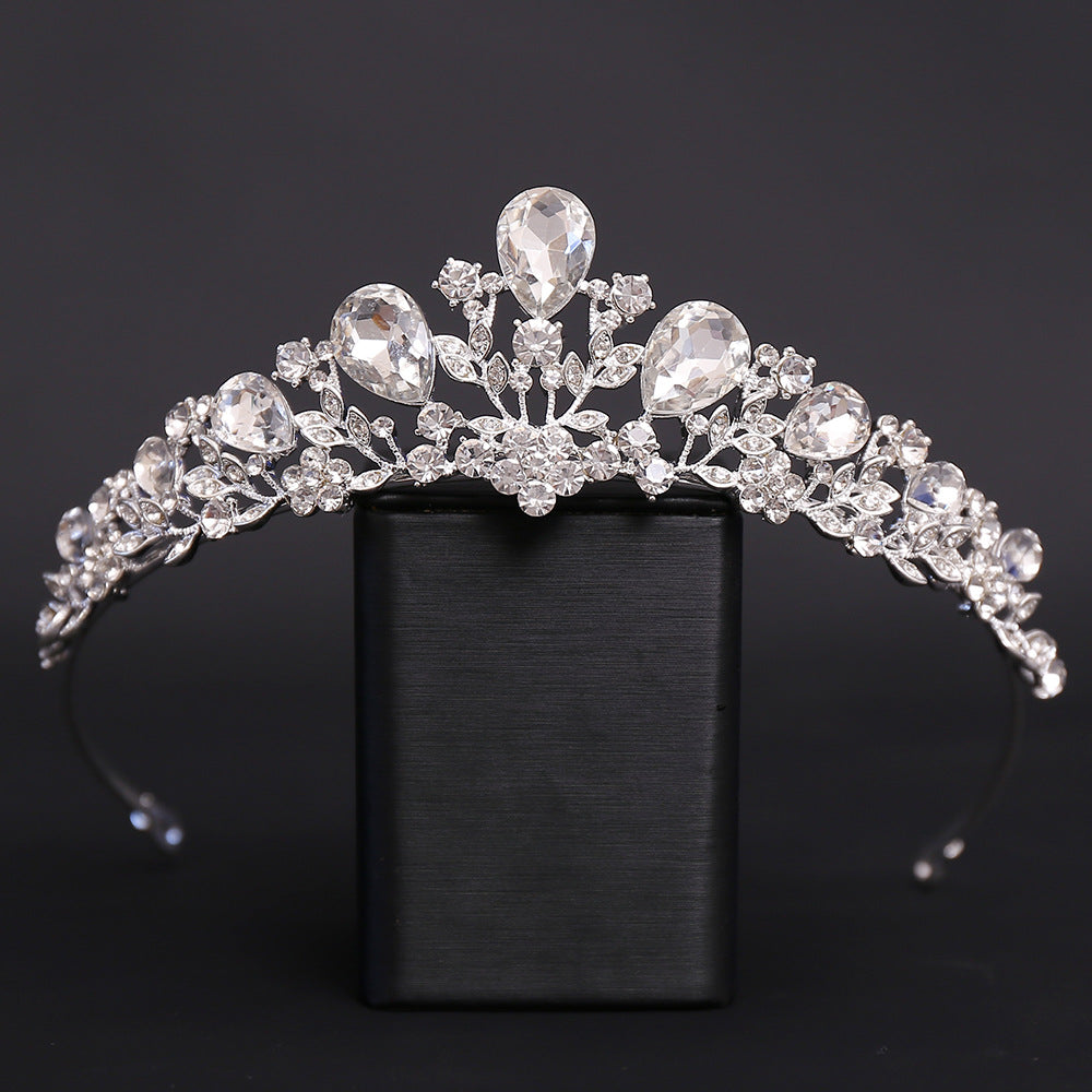 OMB1001 - High-end Baroque Birthday Princess Banquet Bride Wedding Dress Crystal Small Crown Alloy Rhinestone Crown