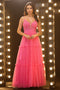 A Line Strapless Appliques Floor Length Prom Dress LBQ1554