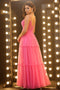 A Line Strapless Appliques Floor Length Prom Dress LBQ1554 main image 1