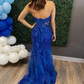 Royal Blue Sweetheart Off The Shoulder Mermaid Prom Dress