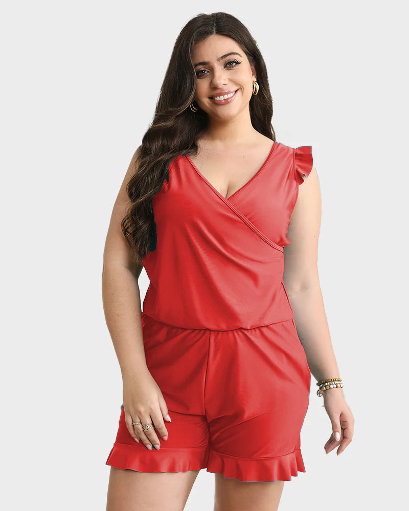 OmbreSwim - Built-In Bra Swim Romper Three Piece Set