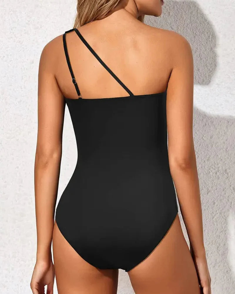 OmbreSwim - One Shoulder One Piece Swimsuit for Women Tummy Control Bathing Suits