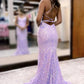 Mermaid Spaghetti Straps Lace Prom Dresses With Train, PD0676