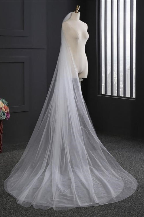 Two-Tier Long Tulle Wedding Veil