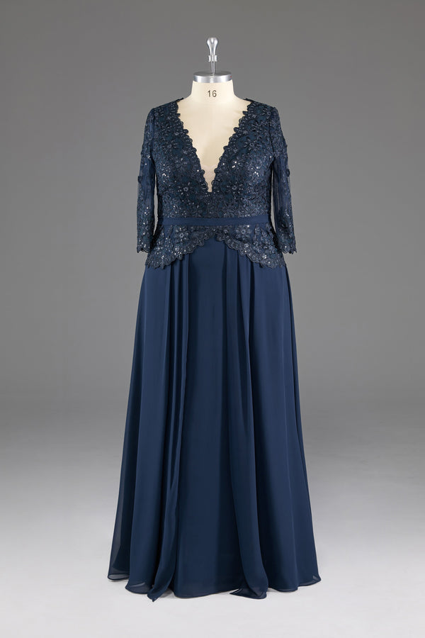 V-neck Loose Cape Sleeve Prom Chiffon Dress main image 0