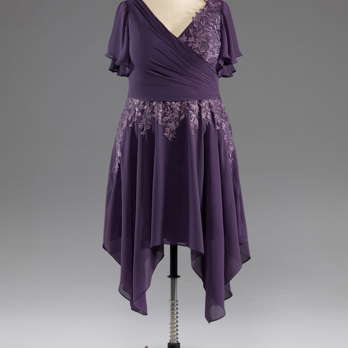 A-line Asymmetrical V -Neck Chiffon Mother of The Bride Dress A-line Asymmetrical V -Neck Chiffon Mother of The Bride Dress