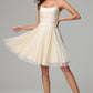 A Line Spaghetti Straps Lace Red Homecoming Dresses LBQH0156