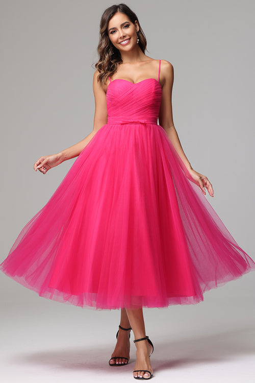 Spaghetti Straps Sweetheart Long Satin Ball Gown Prom Dresses