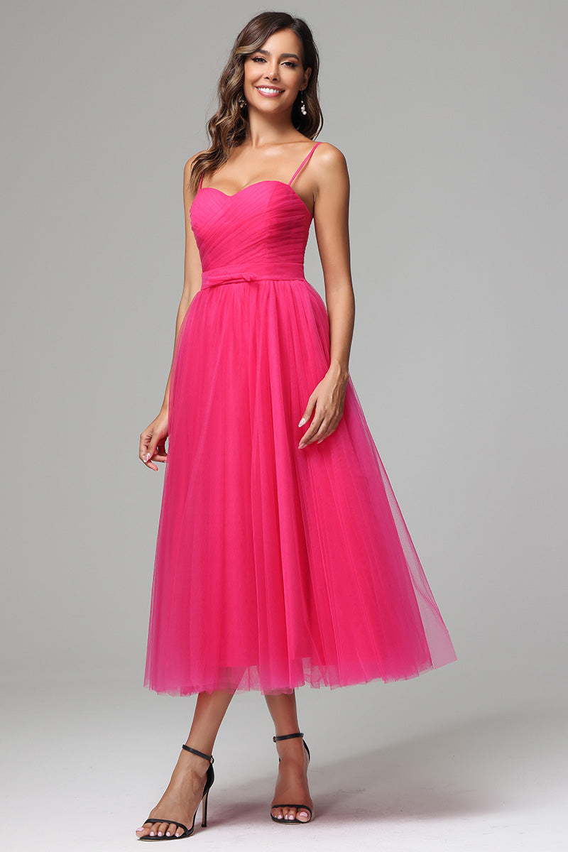 Sage Tulle A-Line Spaghetti Straps Long Prom Dress with Appliques