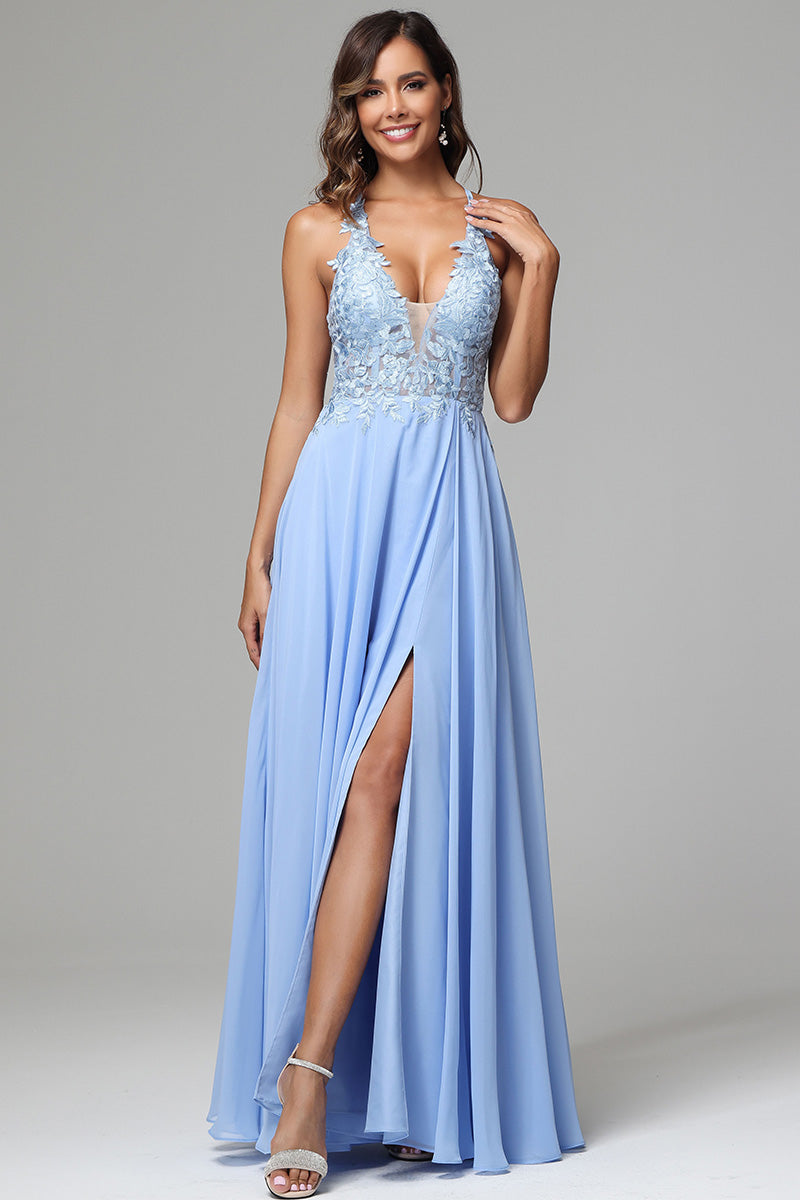Beautiful Short A-line V-neck Appliques Lace Prom Dress with Sleeves main image 1