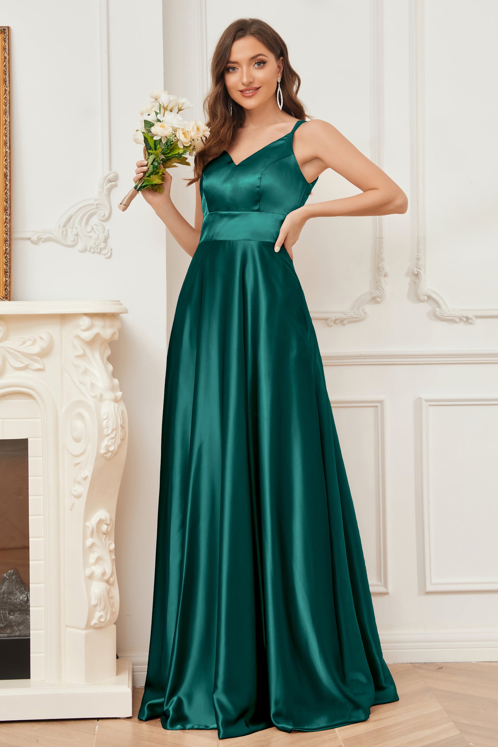 Sexy Backless Mermaid Bridesmaid Dress, Spaghetti Straps Soft Satin Bridesmaid Dress, KX694