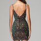 Detachable Train Dark Green Spaghetti Straps Sequins Homecoming Dress