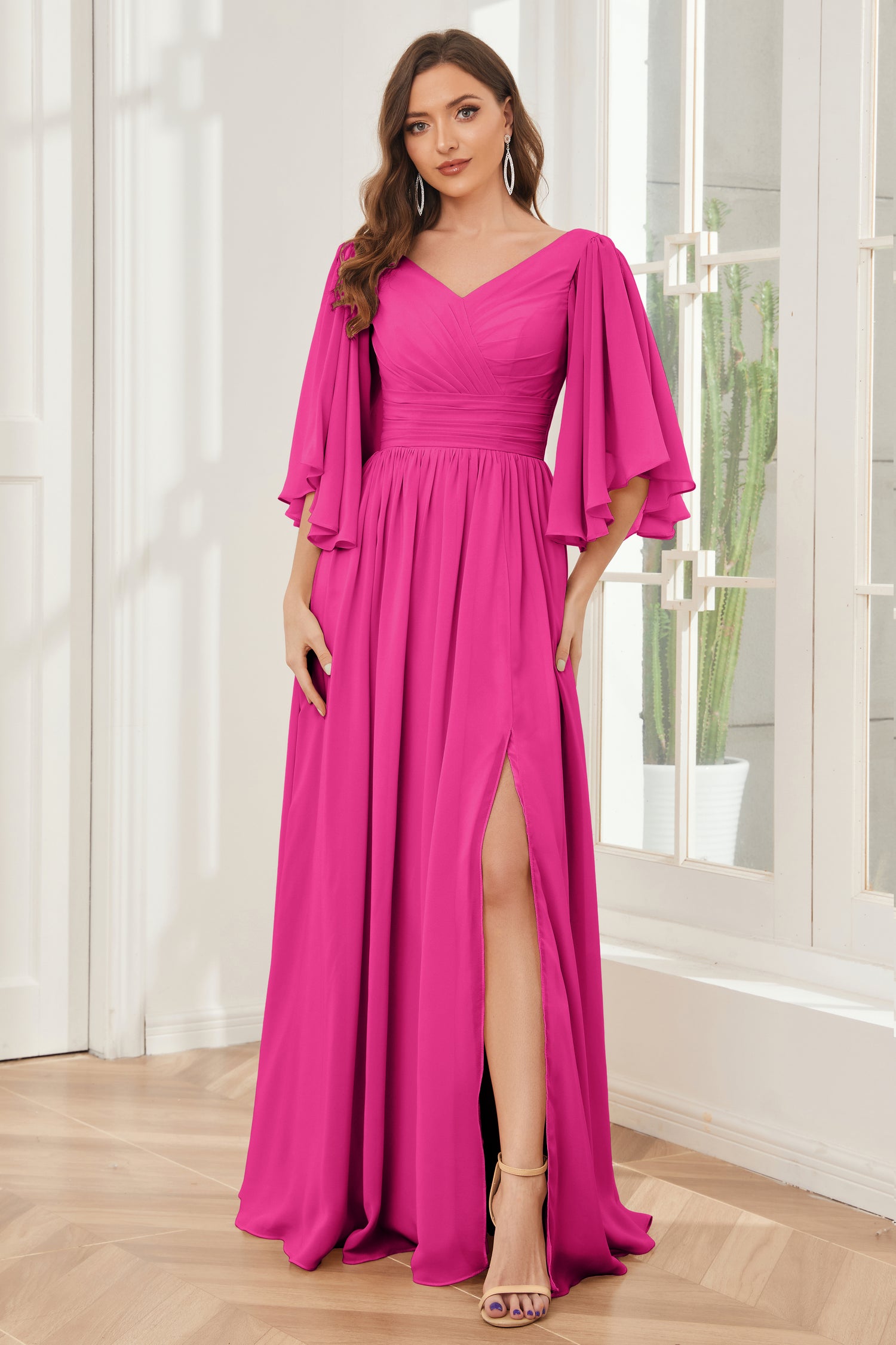 Fuchsia bridesmaid online dresses under 100