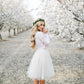 Ivory Two Piece Long Sleeves A Line Tulle Homecoming Dresses