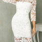 Chic Ivory Long Sleeves Knee Length Lace Homecoming Dresses