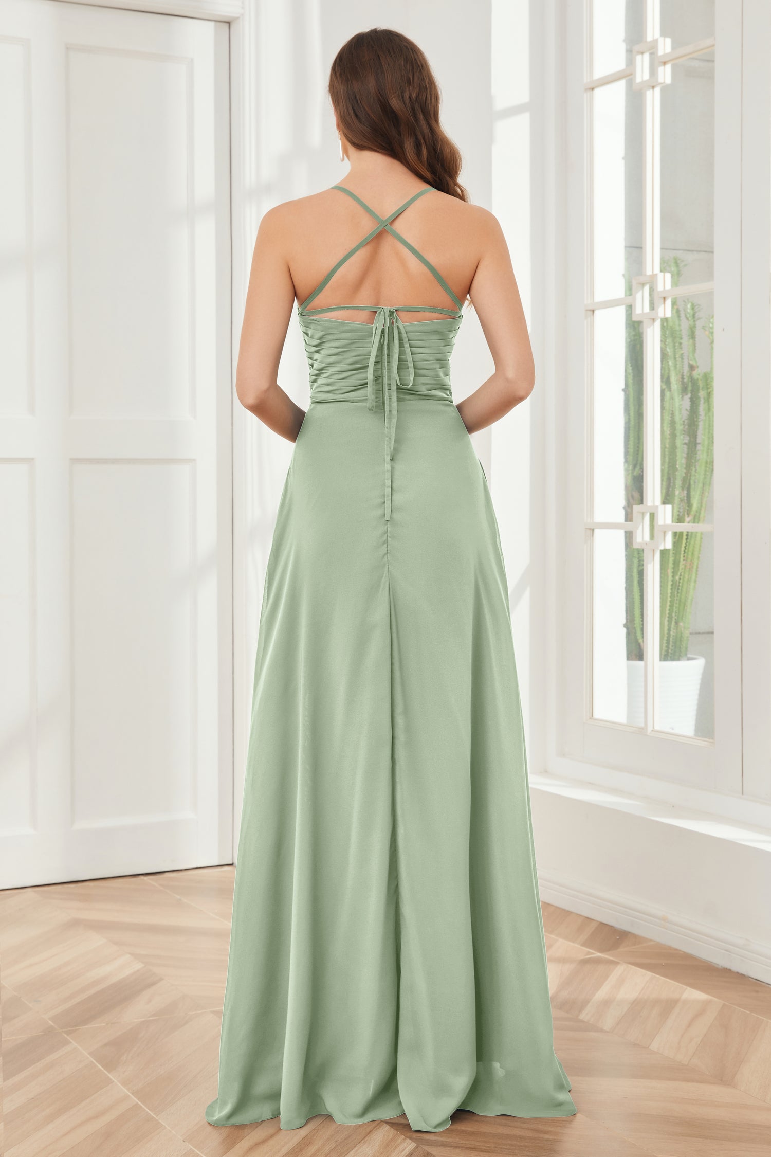 Chiffon Bridesmaid Dresses with Spaghetti Strap Sunset Plus Size main image 0