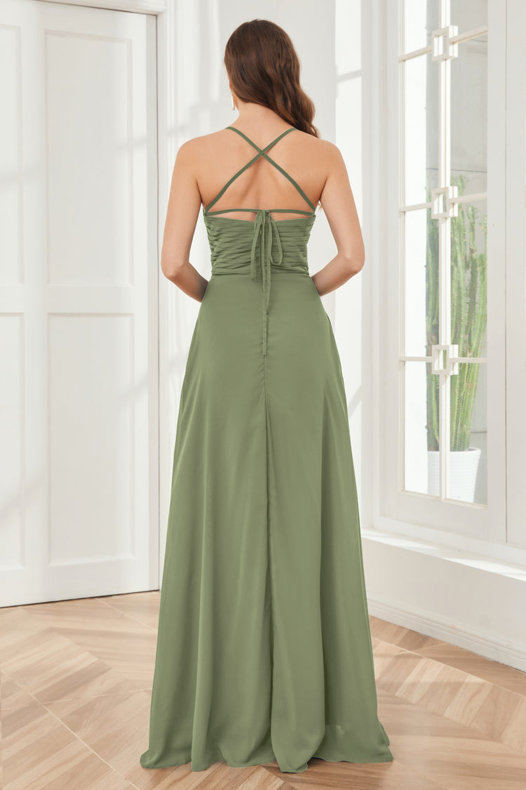 Chiffon Bridesmaid Dresses with Spaghetti Strap Stormy