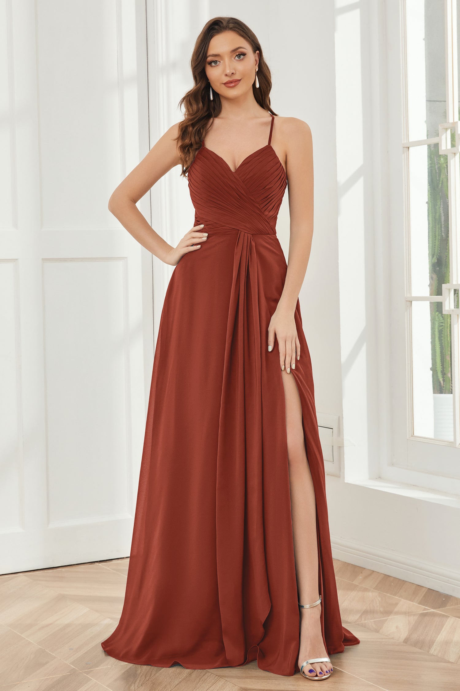 Chiffon Bridesmaid Dresses with Spaghetti Strap Mist