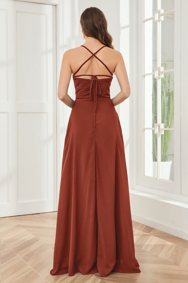 Chiffon Bridesmaid Dresses with Spaghetti Strap Papaya Plus Size main image 0