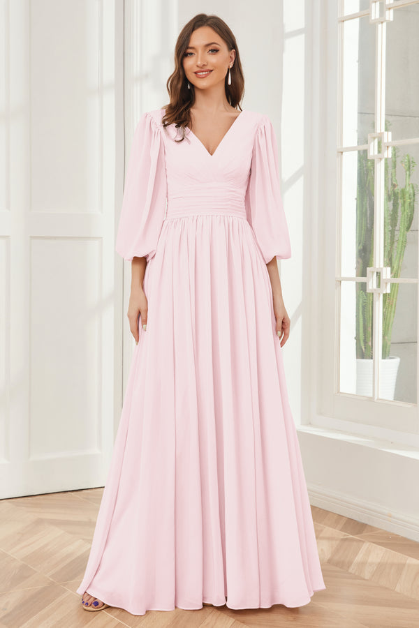Long Sleeve Crew Neck Cutout Long Slit Cocktail Evening Dress Bridesmaid Dress