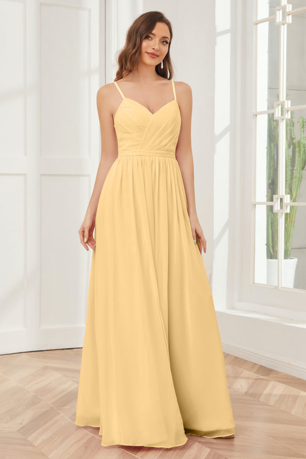 Chiffon Long Bridesmaid Gown with Halter Neck Mulberry main image 1