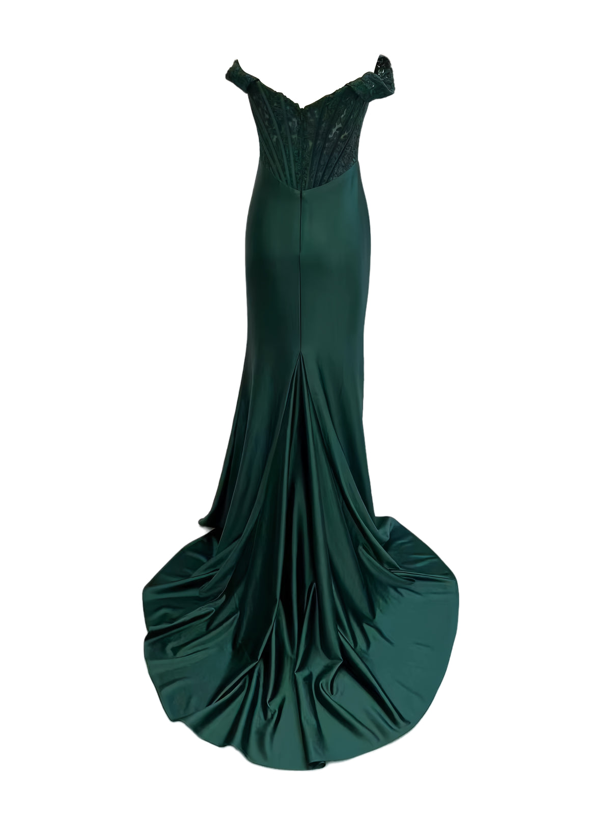 Off-the-Shoulder Pleated Gown with Surplice Bodice Tahiti main image 1