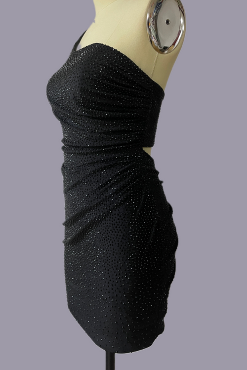 One Shoulder Sheath Homecoming Dress Green Glitter Birthday Outfits, DP3254 main image 1