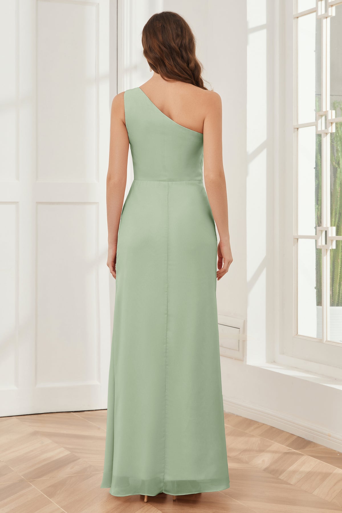 Off Shoulder Long Mermaid Lace Bridesmaid Dresses, Side Slit Bridesmaid Dresses main image 1