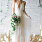 Chic Spaghetti Straps Backless V Neck Floor Length Wedding Dresses W351
