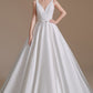 A-Line Elegant Sleeveless Stain Long Length Wedding Dresses