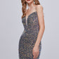 Spaghetti Strap Deep V Neck Sequins Backless Short Homecoming Dresses