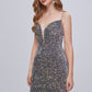 Spaghetti Strap Deep V Neck Sequins Backless Short Homecoming Dresses