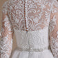 A-Line Lace Appliques Long Sleeve Tulle Chapel Train Wedding Dresses