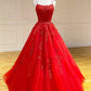 Pretty Long Prom Dresses Lace Appliques Princess Dresses