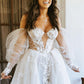 Gorgeous Ball Gown Off the Shoulder Tulle Beach Wedding Dresses with Appliques