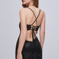 Black Sequins Spaghetti Strap Lace Up Short Homecoming Dresses