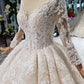 Gorgeous Long Sleeves Ball Gown Wedding Dresses With Beading Appliques