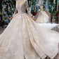 Gorgeous Long Sleeves Ball Gown Wedding Dresses With Beading Appliques