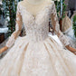 Gorgeous Long Sleeves Ball Gown Wedding Dresses With Beading Appliques