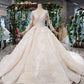 Gorgeous Long Sleeves Ball Gown Wedding Dresses With Beading Appliques